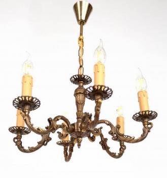 Malý šestiramenný lustr z mosazi Malý šestiramenný lustr z mosazi