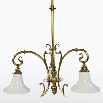 Secesní mosazný lustr Secesní mosazný lustr