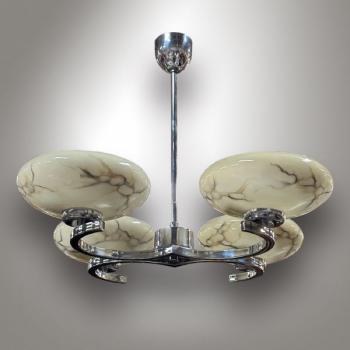 Chromový lustr Art-Deco Chromový lustr Art-Deco