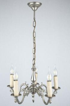 Pětiramenný lustr z bílé mosazi Pětiramenný lustr z bílé mosazi