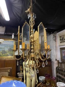 Lustr mosazný se zrcadly Lustr mosazný se zrcadly