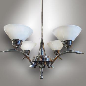 Chromový lustr Art-Deco / T 7054 Chromový lustr Art-Deco / T 7054