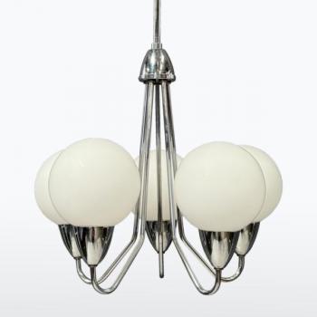 Retro chromový lustr, Československo Retro chromový lustr, Československo