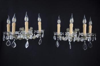 Párové nástěnné lampy s křišťálem Tereziánské Párové nástěnné lampy s křišťálem Tereziánské