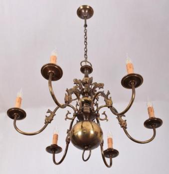 Starožitný lustr s rybami Starožitný lustr s rybami