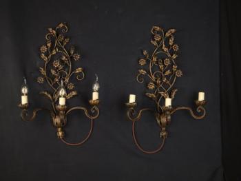 Párové nástìnné lampy s florálním zdobením